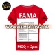 iGift Garment Factory Custom with No Minimum Personalized Cotton Jersey Silk Screening Printing Red Men FAMA T-Shirt